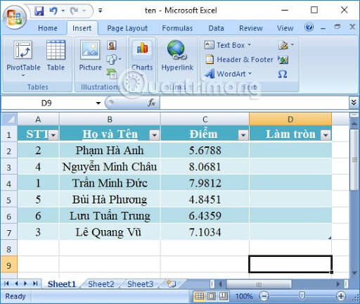 Hàm Round và cách dùng hàm làm tròn trong Excel