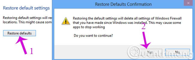  Chọn Restore default và click Yes